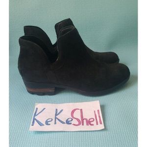Sorel Lolla Cut Out Bootie Women's Size 7 Black Suede Shoes